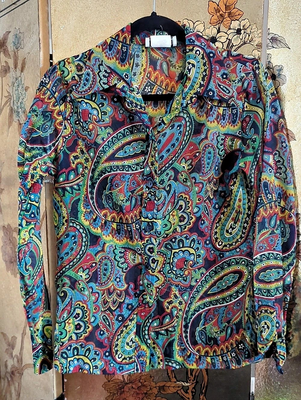 Vintage Teddi of California Paisley Button Down